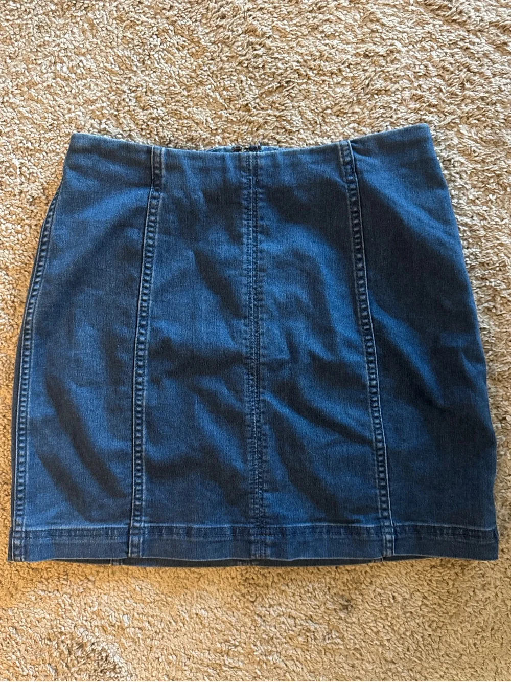 Free People Dark Blue Denim Mini Skirt